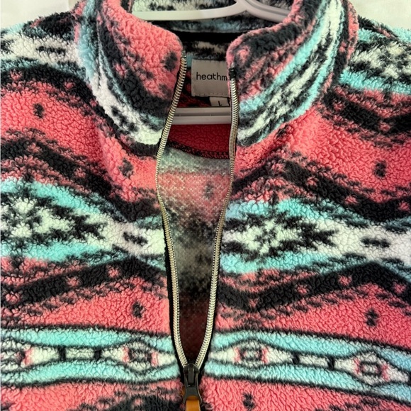 Heathmoor Pink and Black Patterned Zip-Up Sweater - Picture 3 of 8